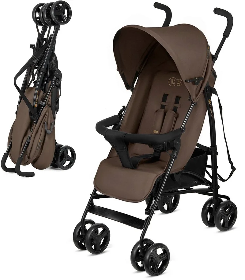 TIK Kinderwagen – Lichtgewicht 6,5 kg – Verstelbare Rugleuning & Duwbeugel – Zwenkwielen – Snel Opvouwbaar – Beige - Bruin de Kinderkraft en Mocca – photo produit