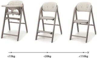 TINO 3-in-1 Kinderstoel - verstelling van zitting en voetensteun - 5-punts veiligheidsgordel - eenvoudig inklapbaar von Kinderkraft in Beige – Produktfoto 4 von 5