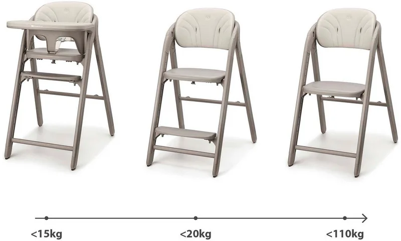 TINO 3-in-1 Kinderstoel - verstelling van zitting en voetensteun - 5-punts veiligheidsgordel - eenvoudig inklapbaar von Kinderkraft in Beige – Produktfoto 4 von 5