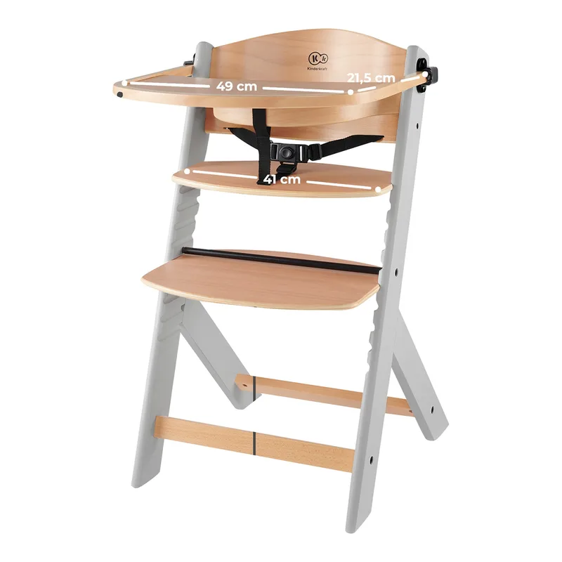 Trapkinderstoel ENOCK met kussen van Kinderkraft in Grijs, Bruin – productfoto 2 van 3