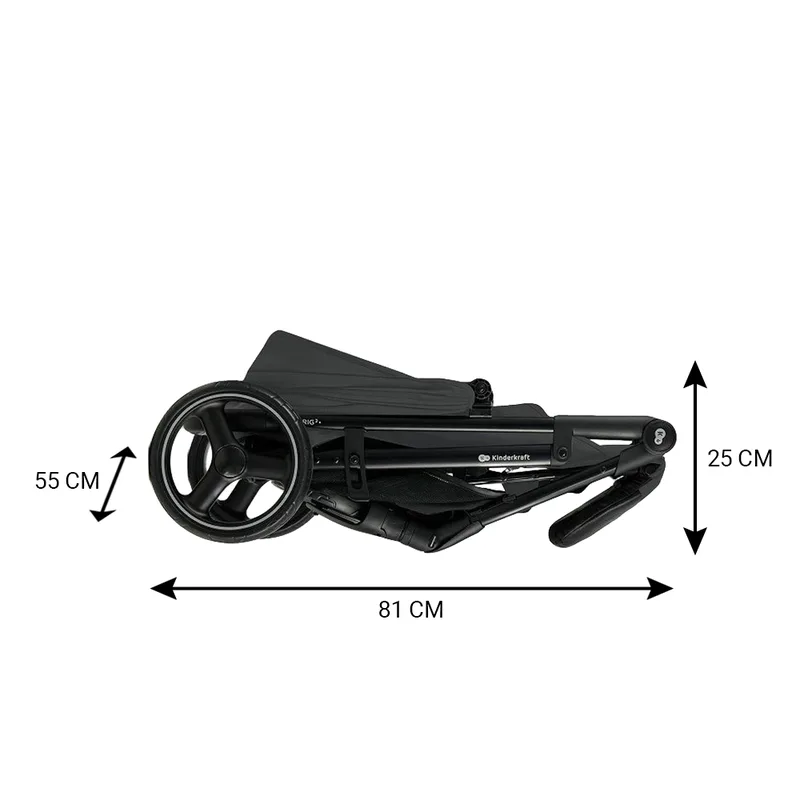 TRIG 3 - Buggy - Compact Inklapbaar - Tot 25 kg - Vering by Kinderkraft in Grey – product photo 3 of 4