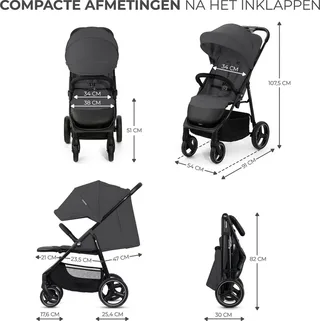 TRIG 3 - Buggy - Compact Inklapbaar - Tot 25 kg - Vering by Kinderkraft in Grey – product photo 2 of 4