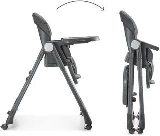 TULO 3-in-1 Meegroei Kinderstoel - Voor 6 Maanden tot 25 kg - Verstelbare Hoogte, Rugleuning en Voetsteun - Afneembare Tafel en 5-Puntsgordel by Kinderkraft in Grey – product photo 4 of 5