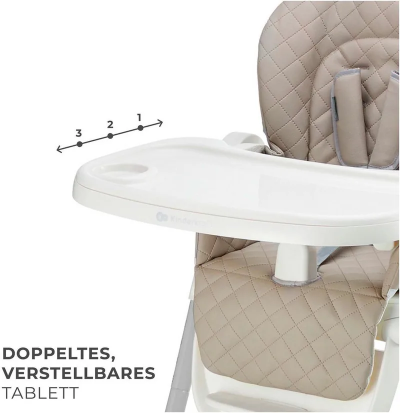 TULO 3-in-1 Meegroei Kinderstoel - Voor 6 Maanden tot 25 kg - Verstelbare Hoogte, Rugleuning en Voetsteun - Afneembare Tafel en 5-Puntsgordel by Kinderkraft in Beige – product photo 5 of 5