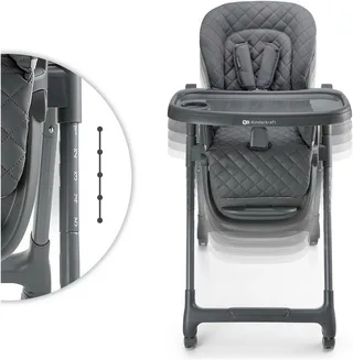 TULO 3-in-1 Meegroei Kinderstoel - Voor 6 Maanden tot 25 kg - Verstelbare Hoogte, Rugleuning en Voetsteun - Afneembare Tafel en 5-Puntsgordel by Kinderkraft in Grey – product photo 3 of 5