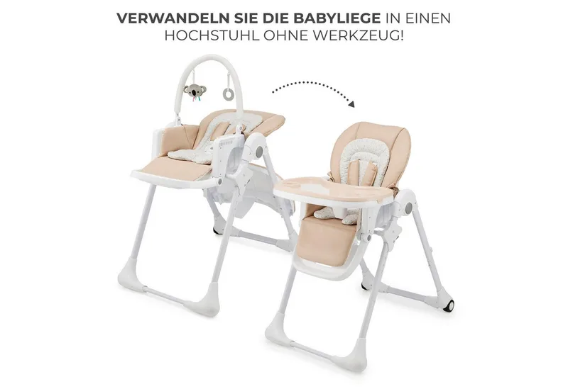 TUMMIE – Kinderstoel 2-in-1 - Verstelbare Zitting en Voetensteun von Kinderkraft in Beige – Produktfoto 3 von 5