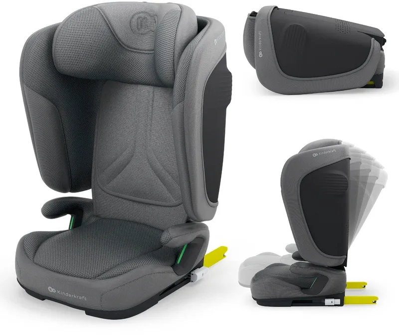 UNITY 2 Autostoel – 100-150 cm – Met Isofix – Groep 2/3 – Grijs de Kinderkraft en Groen – photo produit