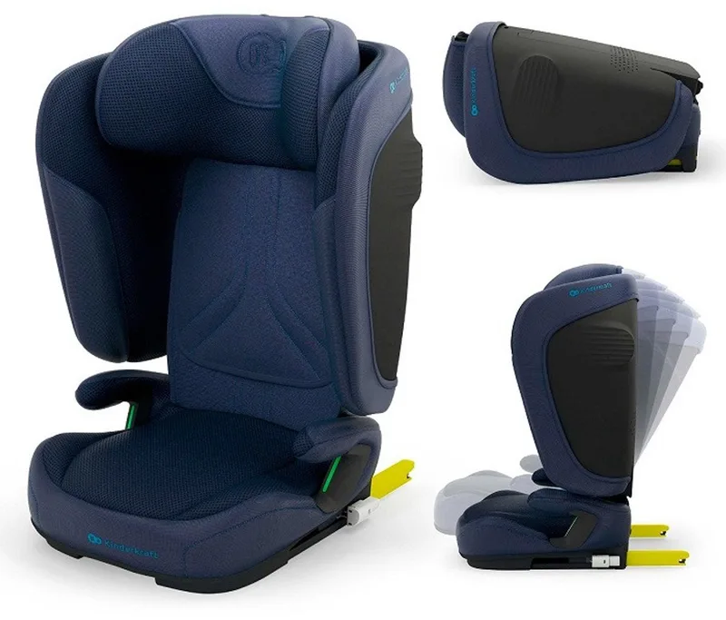 UNITY 2 Autostoel – Voor kinderen van 100–150 cm (3,5–12 jaar) – Met ISOFIX, Slaapstand en SPS + H-GUARD – Opvouwbaar, Luchtcirculatiesysteem, Verwijderbare Bekleding by Kinderkraft in Marineblauw – product photo