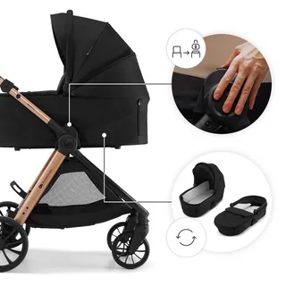 VESTO 2 - Kinderwagen - 3-in-1 - Inklapbaar met zitting - Tot 22 kg by Kinderkraft in Black – product photo 3 of 4