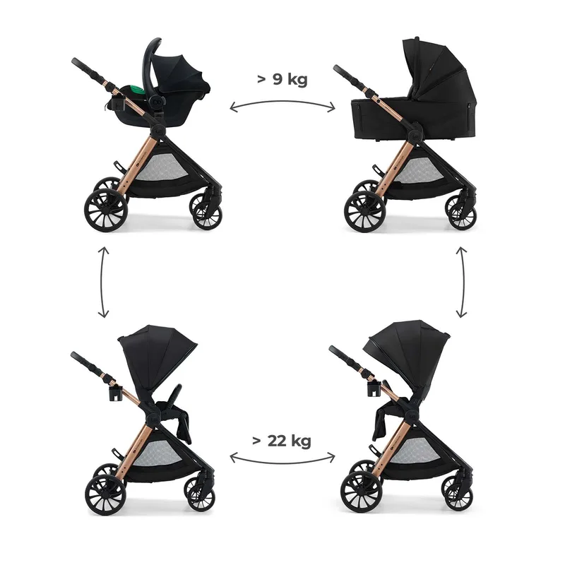 VESTO 2 - Kinderwagen - 3-in-1 - Inklapbaar met zitting - Tot 22 kg by Kinderkraft in Black – product photo 2 of 4