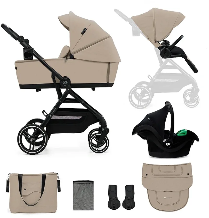 YOXI - Kinderwagen - 3-in-1 - Met reiswieg en autostoeltje by Kinderkraft in Beige – product photo