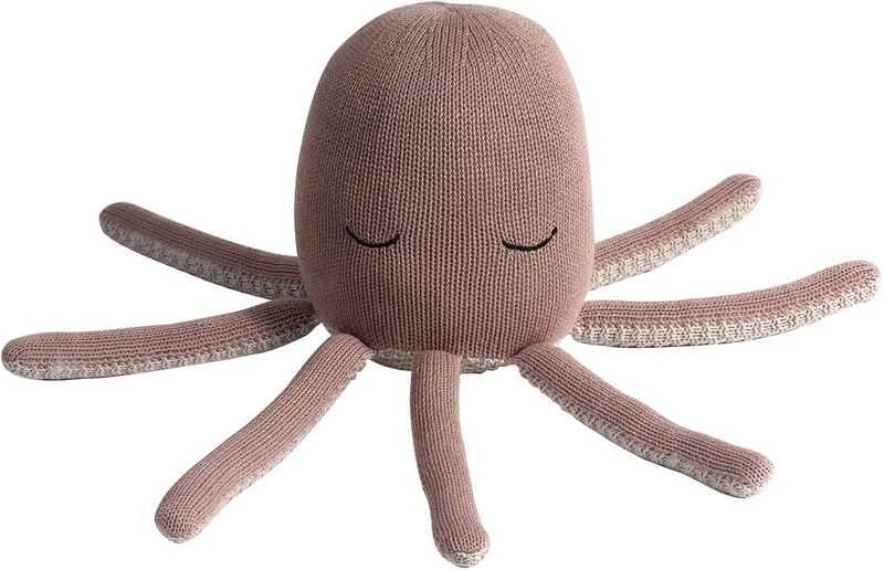 Grote Knuffel - Gebreid - Hoogwaardig 100% Katoen - OEKO-TEX® Gecertificeerd - 16 x 14 x 34 cm van Kindsgut in Octopus – productfoto