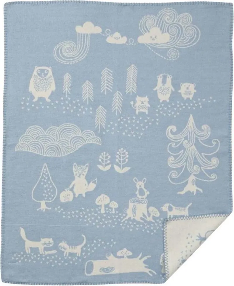 katoenen - Wiegdeken- little bear - 70x90cm från Klippan i Blå – produktbild