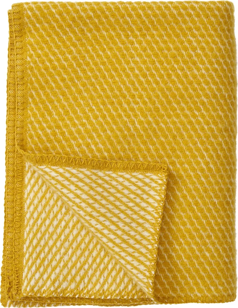 Klippan 100% eco-wollen wiegdeken - velvet - warm-zacht-65x90cm von Klippan in Gelb – Produktfoto