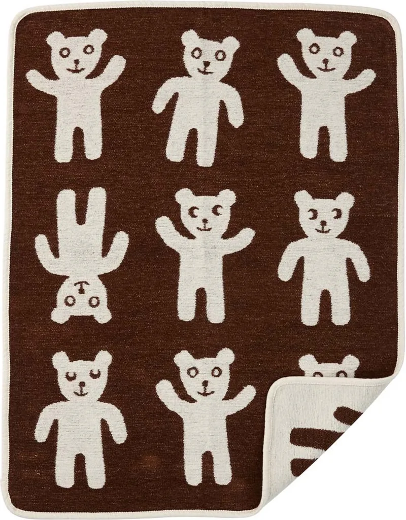 wiegdeken chenille katoen Bruno by Klippan in Brown – product photo