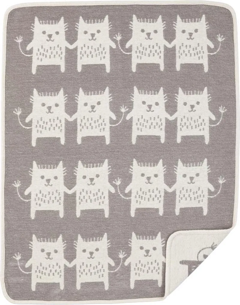 wiegdeken chenille katoen little me - 70x90cm de Klippan en Gris – photo produit
