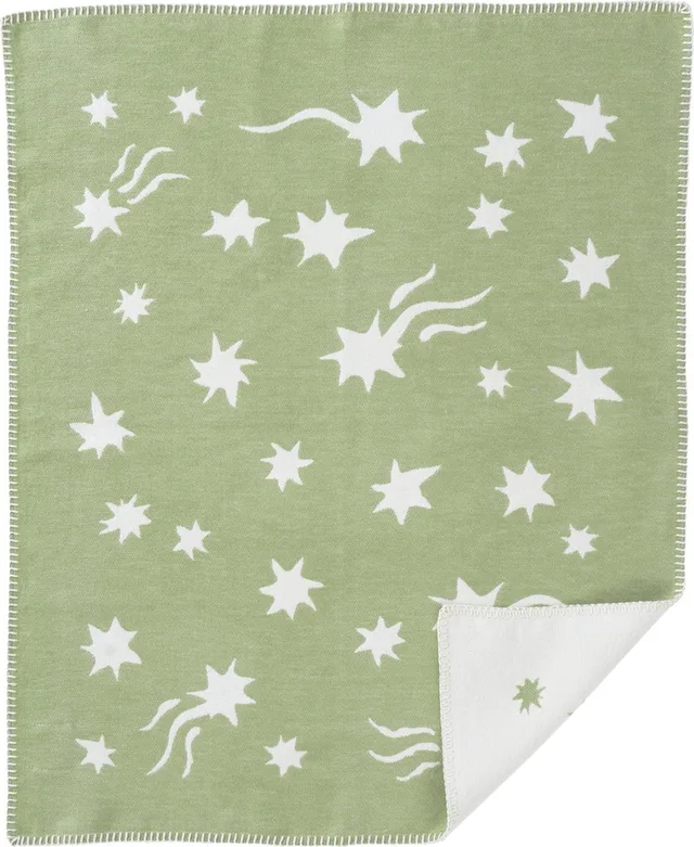 wiegdeken eco katoen Shooting Star faded sage