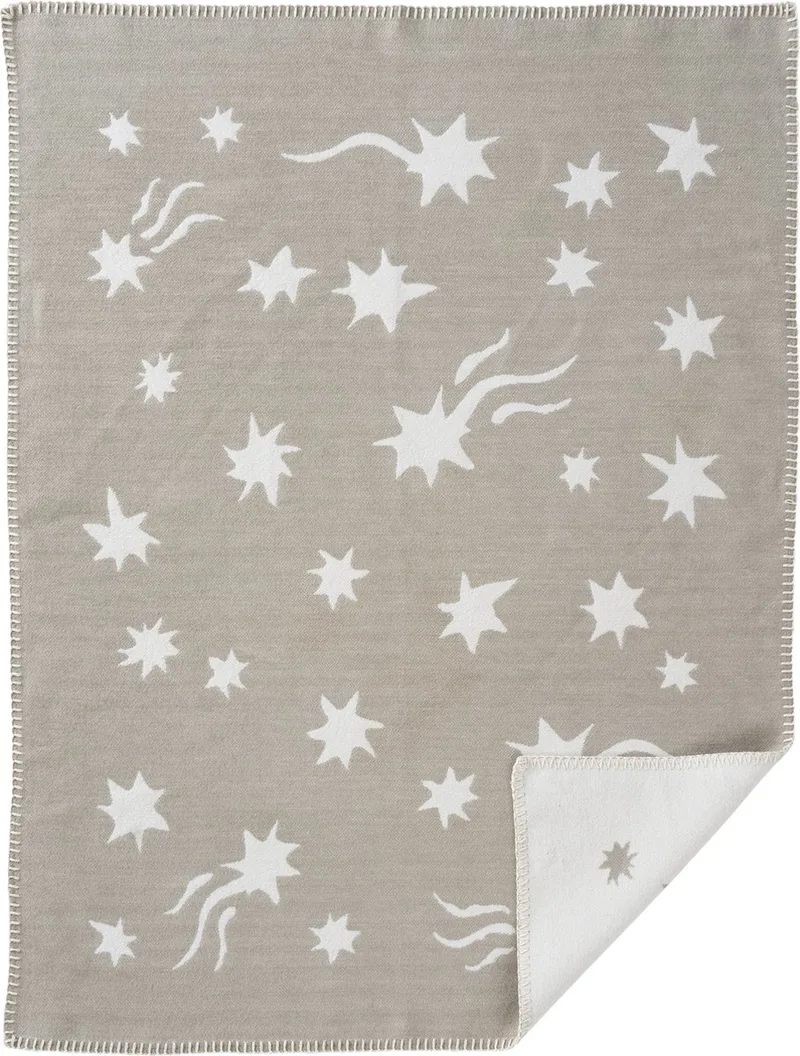wiegdeken eco katoen Shooting Star de Klippan en Gris – photo produit