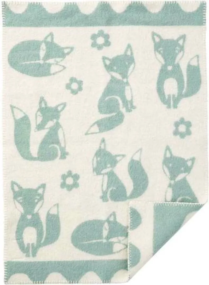 Wiegdeken eco wol Vos - blue 65x90cm de Klippan en Blauw- grijs – photo produit