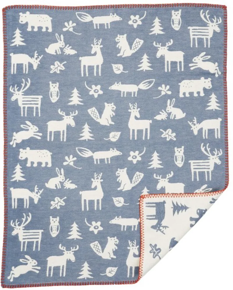 wiegdeken katoen forest blue - 70 x 90 cm by Klippan in Blue – product photo