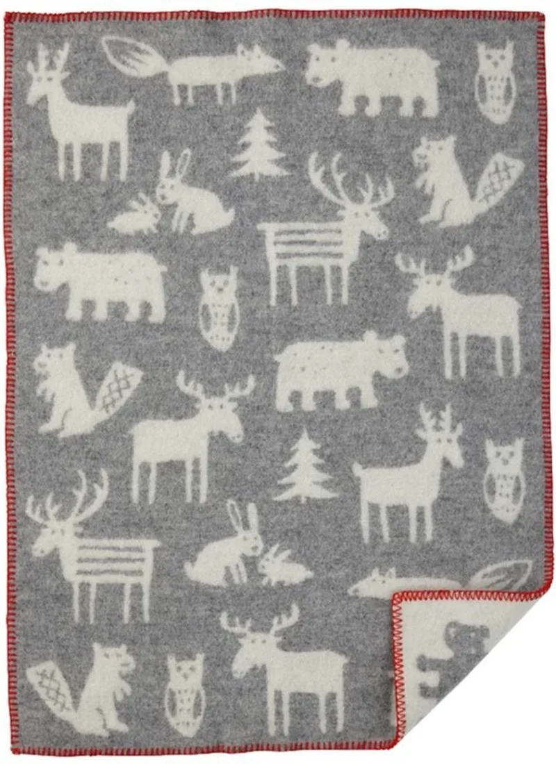wiegdeken - wol - forest grey - 65x90 cm by Klippan in Grey – product photo