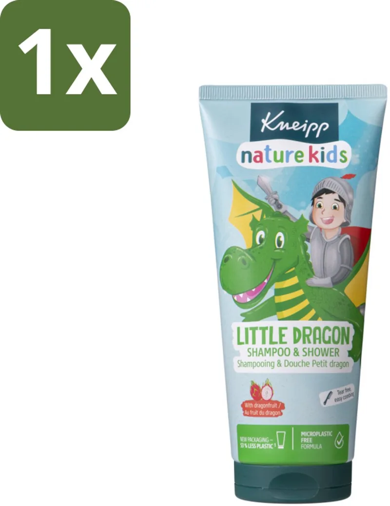 1 x Kneipp - Shampoo & Showergel - Little Dragon - 200 ml - Kneipp Little Dragon Shampoo - Shampoo En Douchegel Voor Kinderen - Gevoelige Huid Verzorging - Vegan Shampoo - Dragonfruit Geur van Kneipp – productfoto