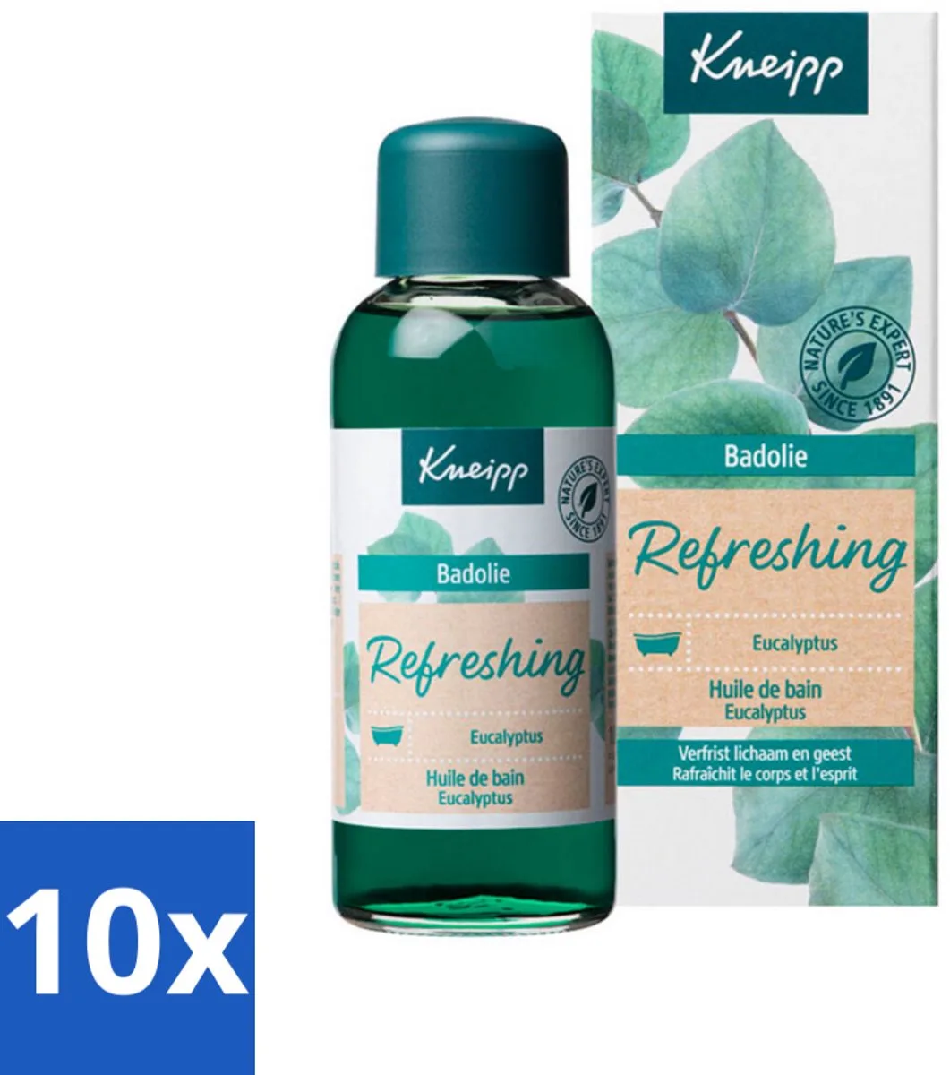 10 x Kneipp - Badolie - Mint Eucalyptus - 100 ml - Badolie Mint Eucalyptus - Eucalyptusolie Bad - Aromatherapie Bad - Verfrissend Bad - Badolie Voor Vermoeidheid van Kneipp – productfoto