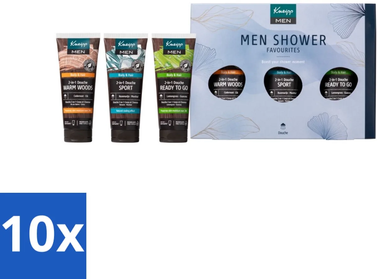10 x Kneipp - Men Shower Favourites Geschenkset - Douchegel - 2-in-1 Douche - Mannelijke Huidverzorging - Natuurlijke Huidverzorging - Sportdouche by Kneipp – product photo