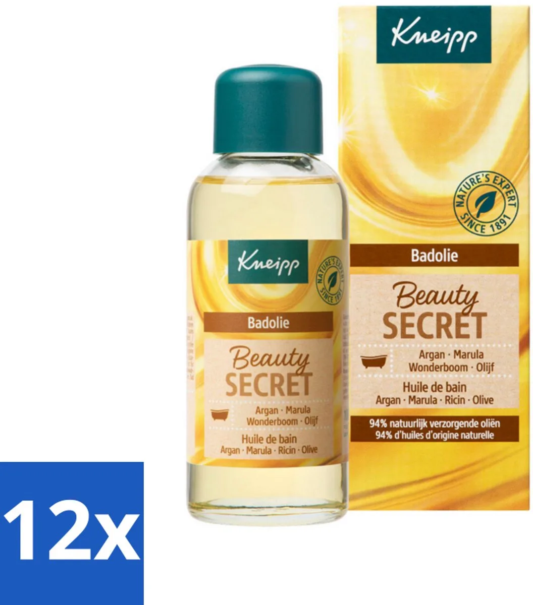 12 x Kneipp - Badolie - Beauty Secret - Voor alle huidtypen - 100 ml - Badproduct - Badolie - Huidverzorging - Argan Olie - Marula Olie van Kneipp – productfoto