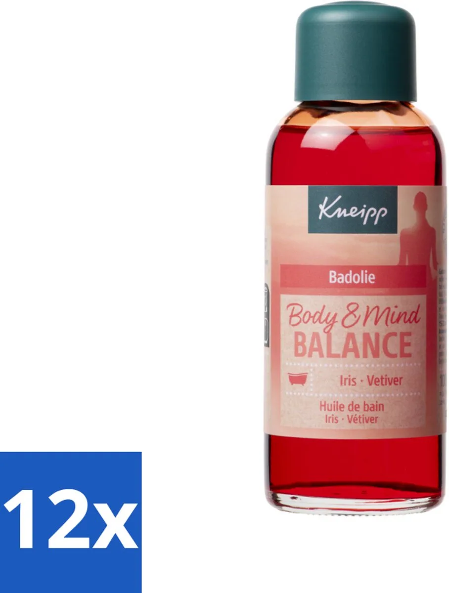 12 x Kneipp - Badolie - Body & Mind Balance - Iris & Vetiver - 100 ml - Badproduct - Badolie - Ontspanning - Stressvermindering - Aromatherapie de Kneipp – photo produit