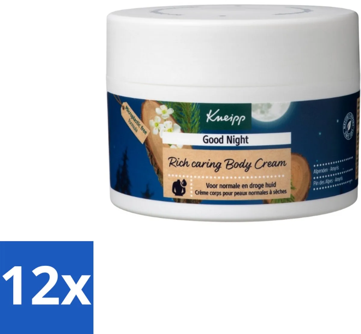 12 x Kneipp - Body crème - Good Night - Alpenden & Amyris - 200 ml - Nachtcreme - Huidverzorging - Slaap - Ontspannen - Shea Butter de Kneipp – photo produit