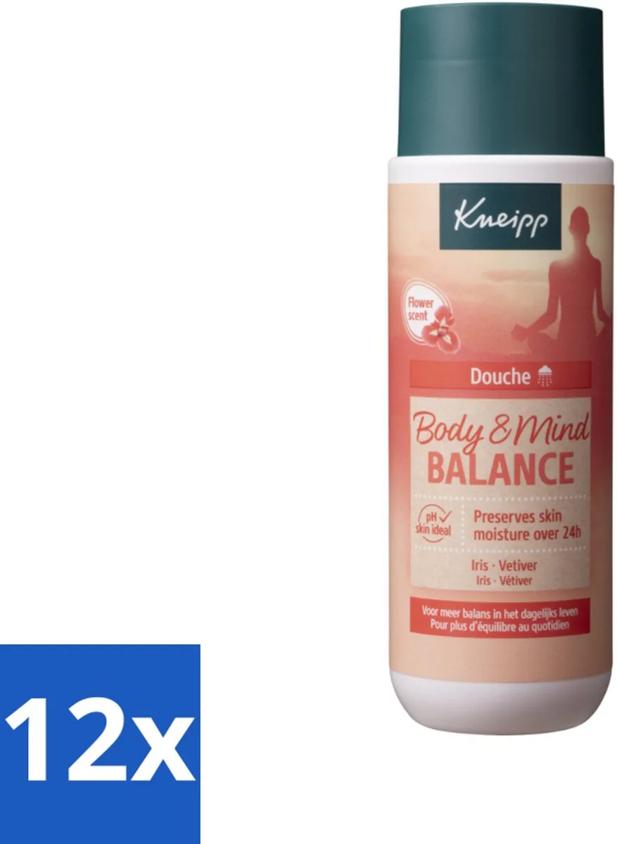 12 x Kneipp - Douchegel - Body & Mind Balance - 200 ml - Douchegel - Iris - Vetiver - Ontspannend - Kalmerend de Kneipp – photo produit