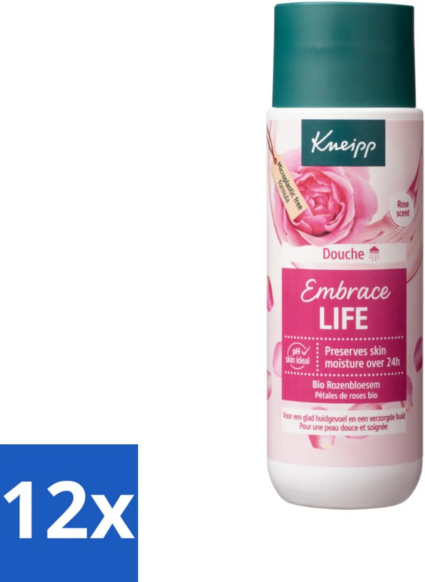 12 x Kneipp - Douchegel - Embrace Life - 200 ml - Douchegel - Rozengeur - Hydraterend - Verzorgend - Vegan de Kneipp – photo produit