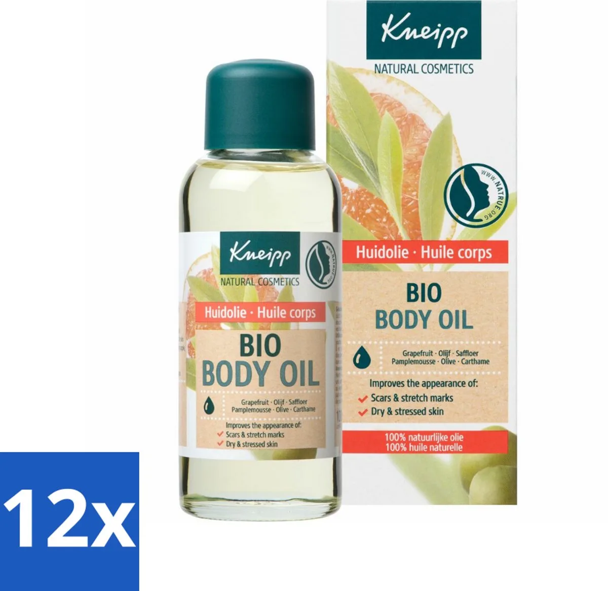 12 x Kneipp - Huidolie - Bio - Voor striae & littekens - 100 ml - Huidolie - Striae - Littekens - Droge Huid - Biologische Oliën de Kneipp – photo produit