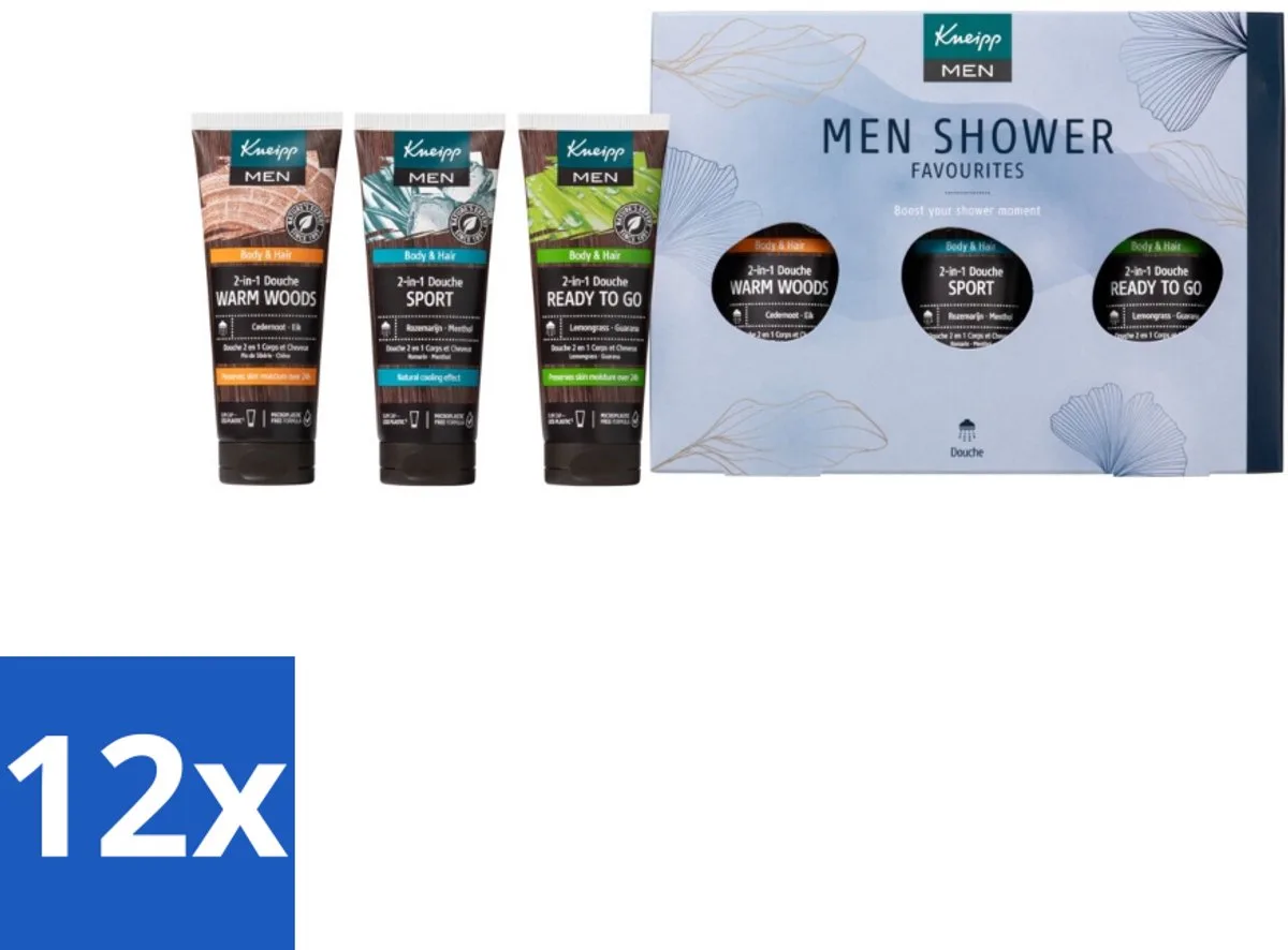 12 x Kneipp - Men Shower Favourites Geschenkset - Douchegel - Mannen - Verzorging - Cadeau - Natuurlijke Ingrediënten de Kneipp – photo produit
