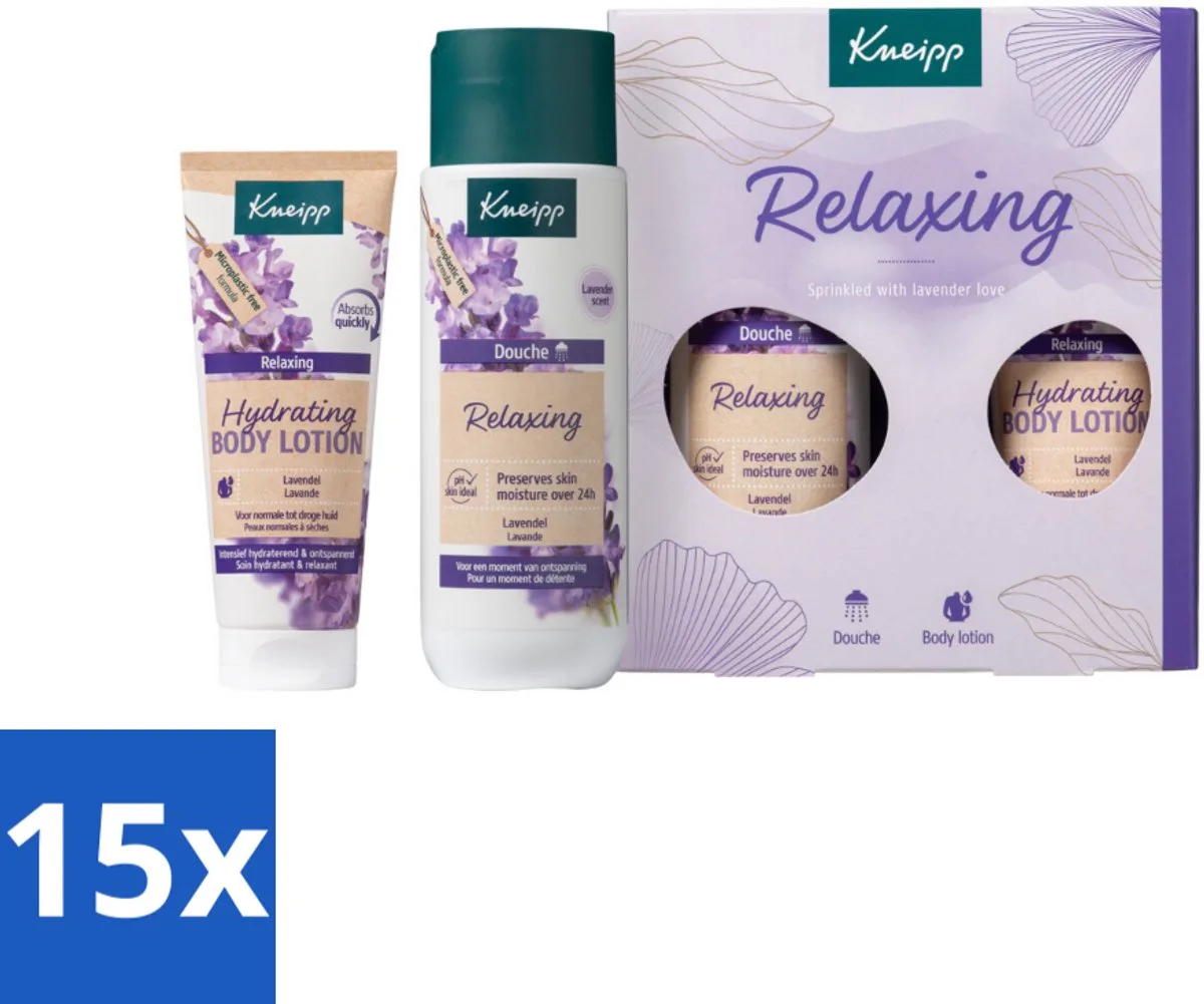 15 x Kneipp – Relaxing Moments – Geschenkset – Lavendel – Douchegel & Bodylotion - Ontspanning - Lavendel - Douchegel - Bodylotion - Geschenkset de Kneipp – photo produit