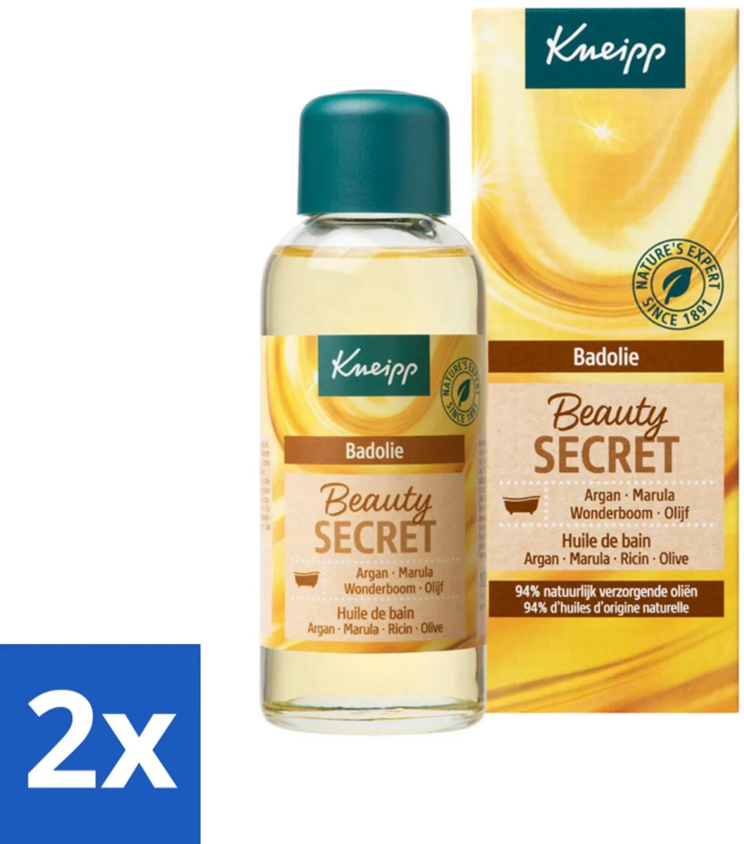 2 x Kneipp - Badolie - Beauty Secret - Voor alle huidtypen - 100 ml - Badproduct - Badolie - Huidverzorging - Argan Olie - Marula Olie van Kneipp – productfoto