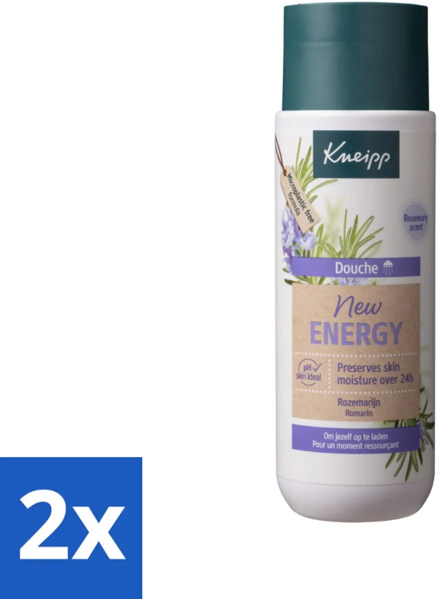 2 x Kneipp Douche New Energy 200 ml - Douchegel - Energie - Rozemarijn - Natuurlijke Geur - Hydraterend van Kneipp – productfoto