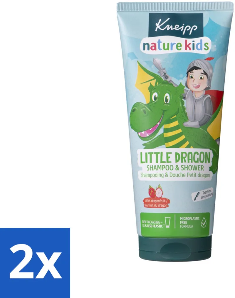 2 x Kneipp - Shampoo & Showergel - Little Dragon - 200 ml - Kinder Shampoo - Kinder Douchegel - 2-in-1 Shampoo - Zachte Shampoo - Dragonfruit Geur von Kneipp – Produktfoto