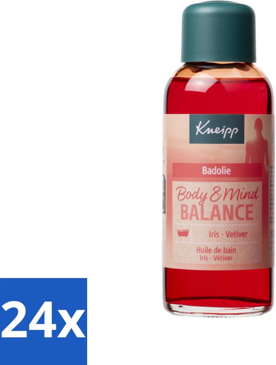 24 x Kneipp - Badolie - Body & Mind Balance - Iris & Vetiver - 100 ml - Badproduct - Badolie - Ontspanning - Stressvermindering - Aromatherapie de Kneipp – photo produit
