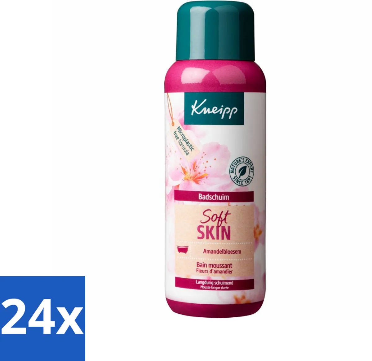 24 x Kneipp - Badschuim - Amandelbloesem - Voor droge en gevoelige huid - 400 ml - Badschuim - Amandelolie - Droge Huid - Gevoelige Huid - Verzorgend Bad von Kneipp – Produktfoto