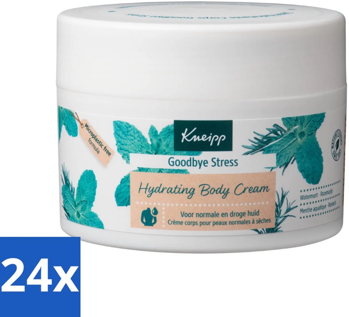 24 x Kneipp - Body crème - Goodbye Stress - Watermunt & Rozemarijn - 200 ml - Lichaamscrème - Stressvermindering - Ontspannende Crème - Hydraterende Crème - Watermunt de Kneipp – photo produit