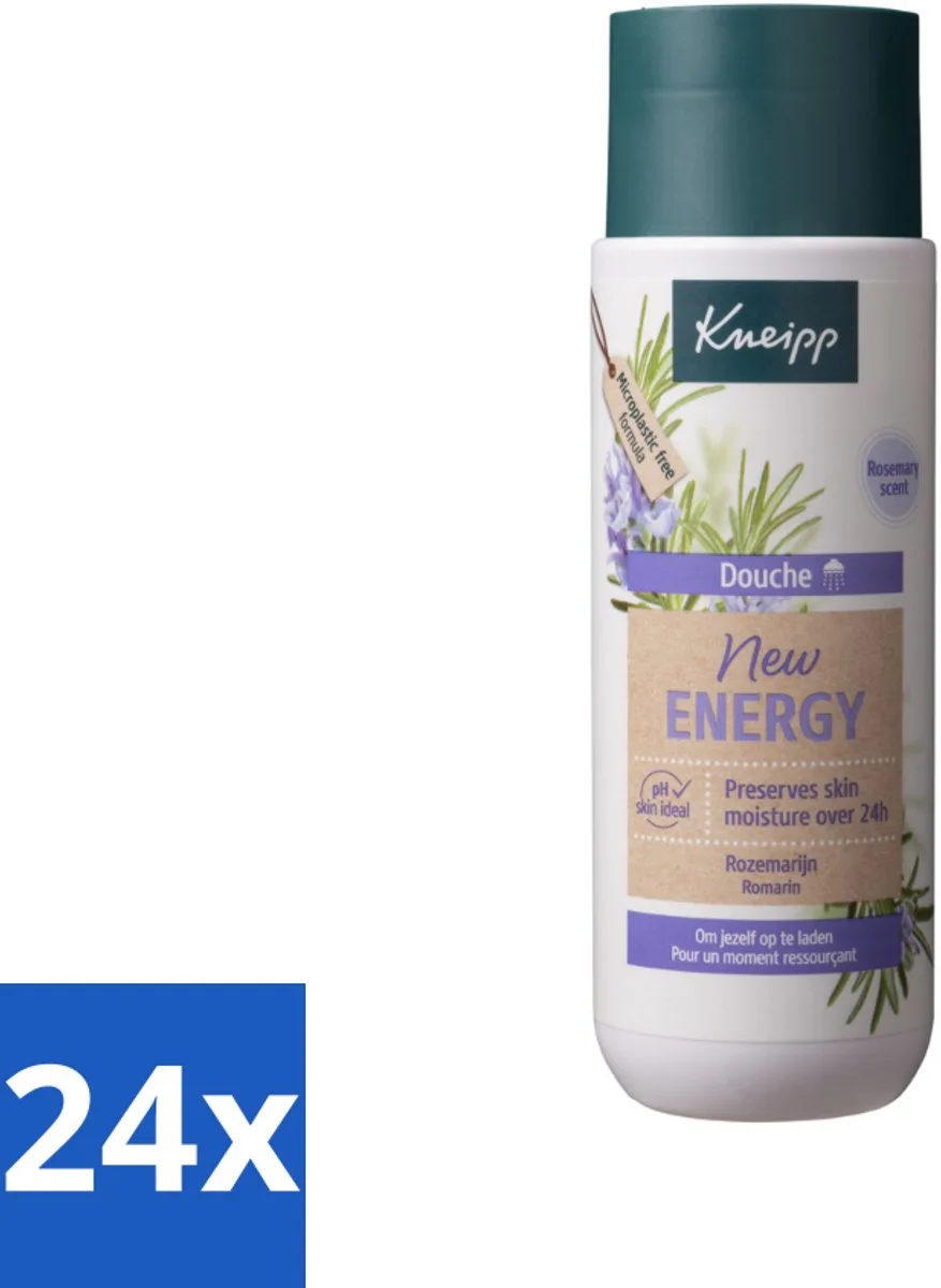 24 x Kneipp Douche New Energy 200 ml - Douchegel - Energie - Rozemarijn - Natuurlijke Geur - Hydraterend fra Kneipp – produktbillede
