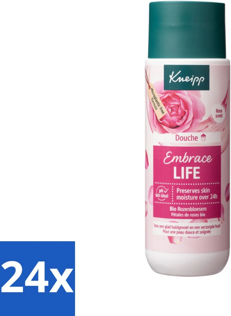 24 x Kneipp - Douchegel - Embrace Life - 200 ml - Douchegel - Rozengeur - Hydraterend - Verzorgend - Vegan van Kneipp – productfoto