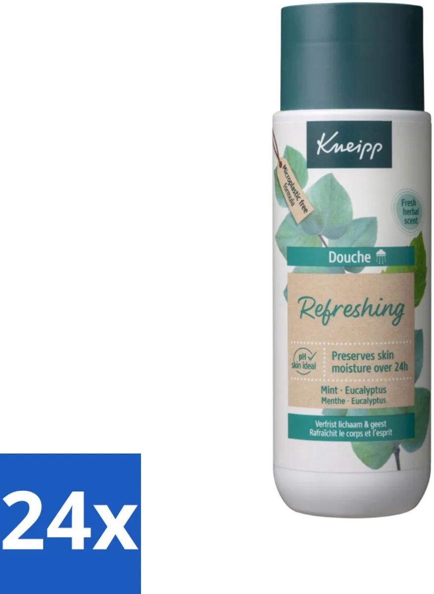 24 x Kneipp - Douchegel - Refreshing - Mint Eucalyptus - 200 ml - Douchegel - Verfrissend - Eucalyptus - Mint - Natuurlijke Oliën van Kneipp – productfoto