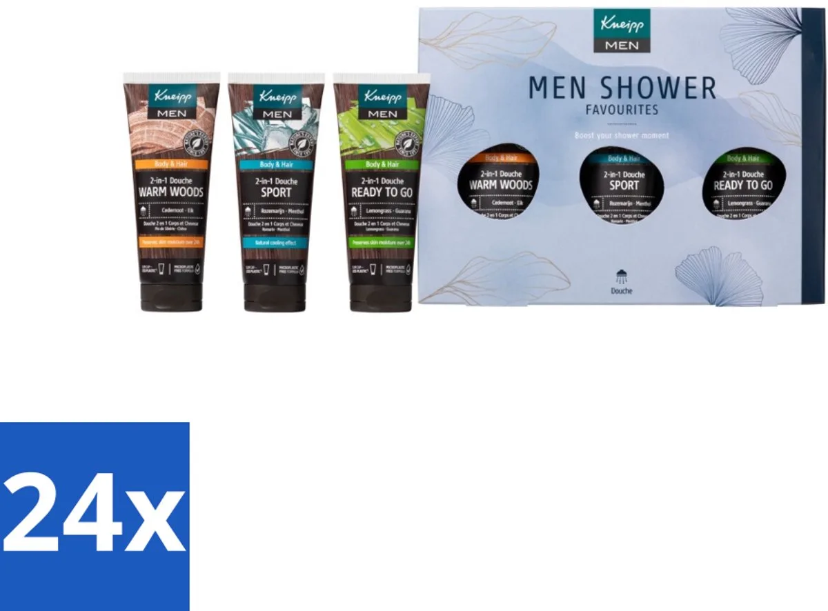 24 x Kneipp - Men Shower Favourites Geschenkset - Douchegel - Mannen - Verzorging - Cadeau - Natuurlijke Ingrediënten van Kneipp – productfoto