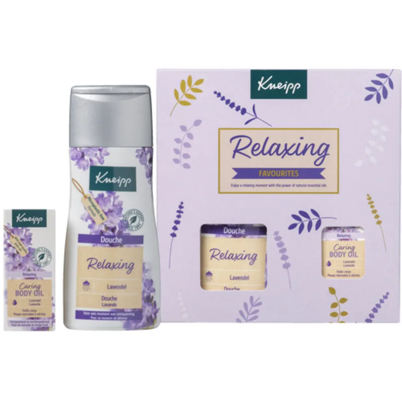 3x Kneipp Geschenkset Relaxing Favourites Douche & Body Oil 1 set van Kneipp – productfoto