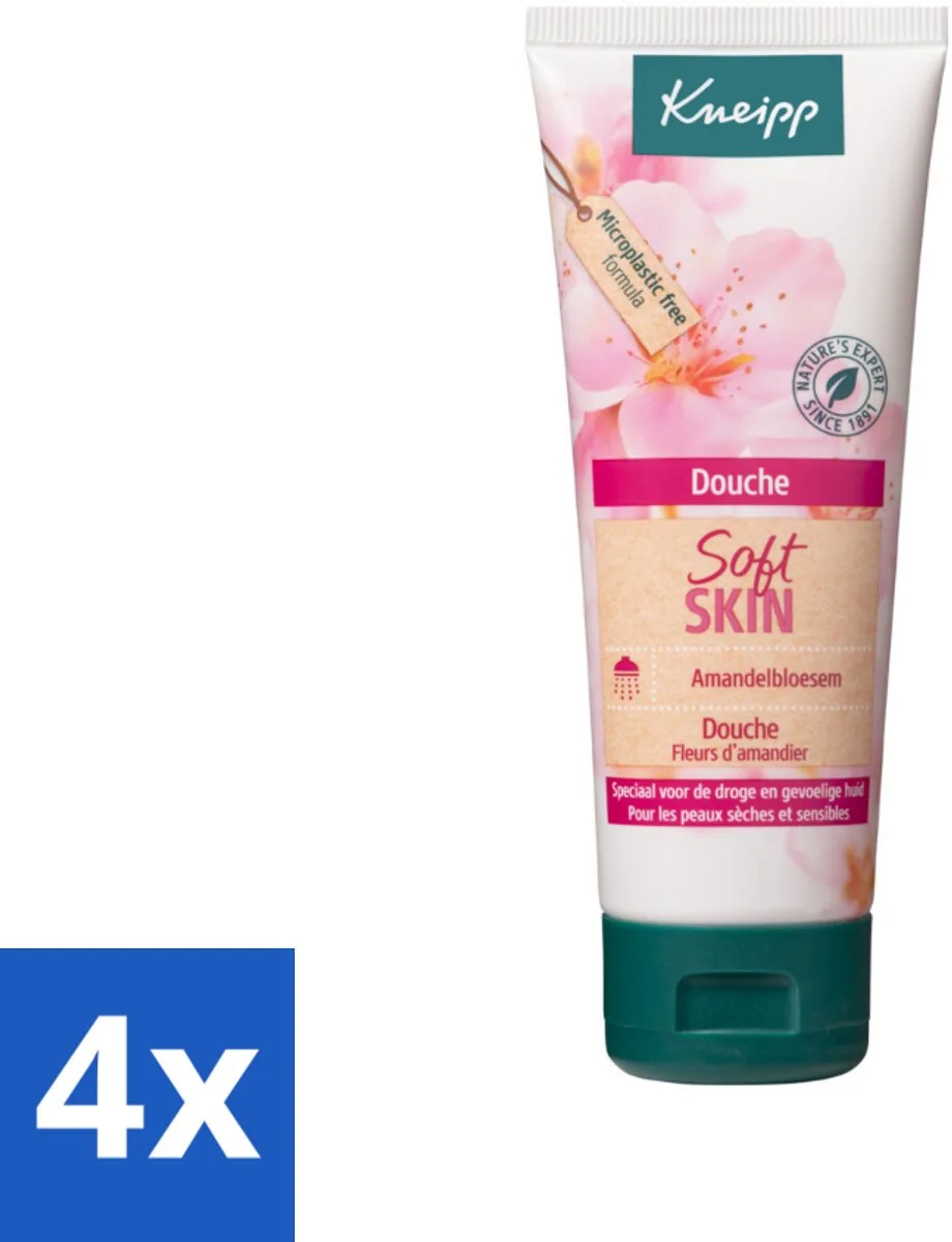 4 x Kneipp – Amandel – Douche – 75 ml - Douchegel Voor Droge Huid - Verzorgende Douche - Amandelolie - Sheabutter - Zeepvrije Douche van Kneipp – productfoto