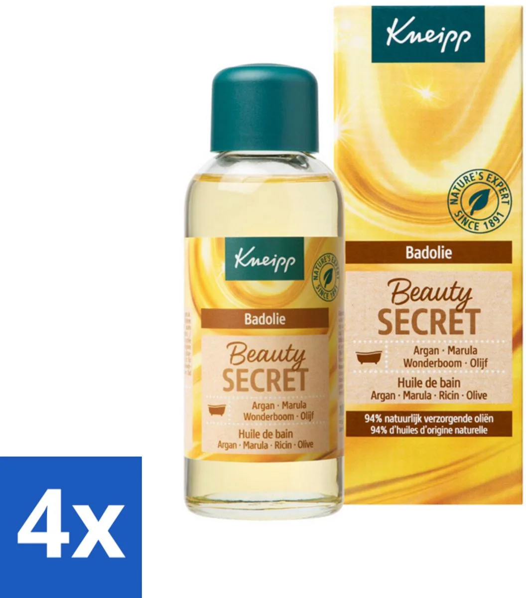 4 x Kneipp - Badolie - Beauty Secret - Voor alle huidtypen - 100 ml - Badproduct - Badolie - Huidverzorging - Argan Olie - Marula Olie van Kneipp – productfoto