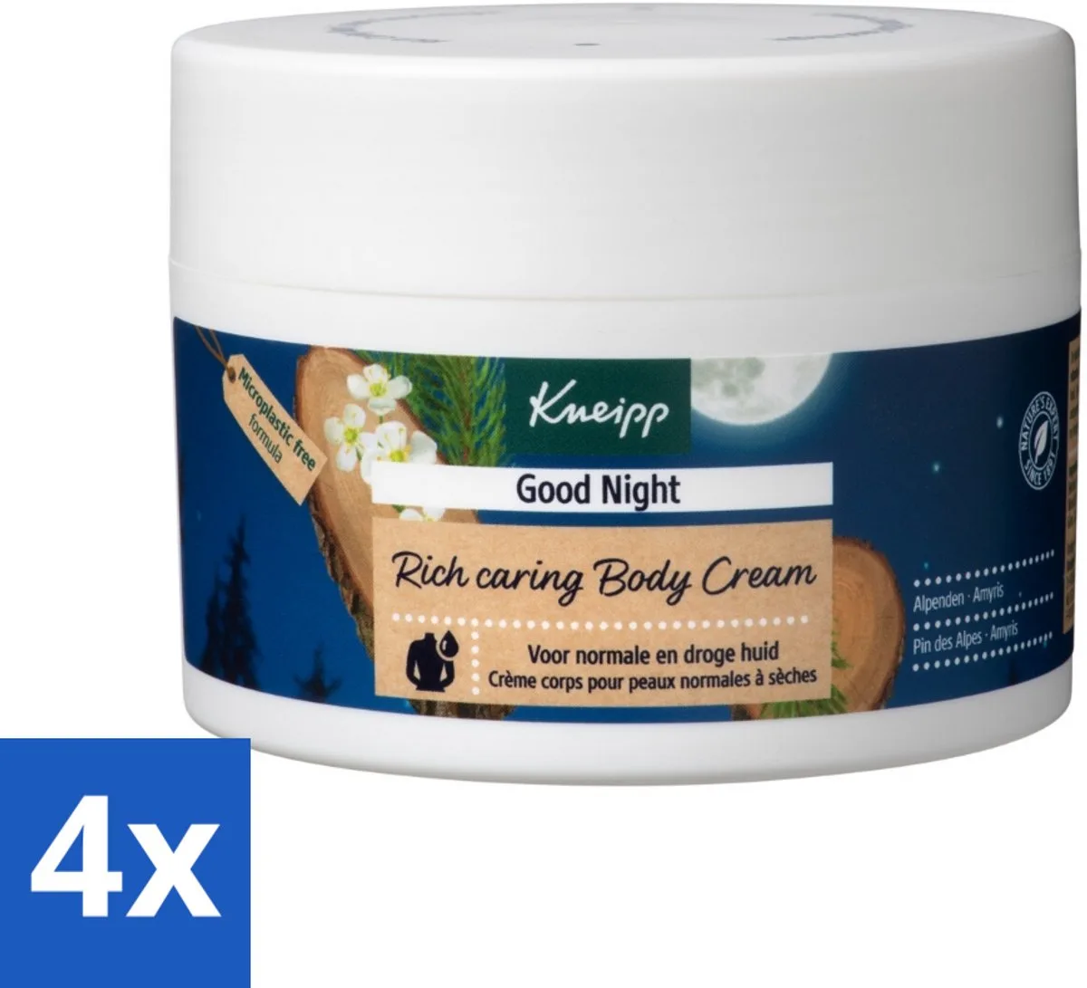 4 x Kneipp - Body crème - Good Night - Alpenden & Amyris - 200 ml - Nachtcreme - Huidverzorging - Slaap - Ontspannen - Shea Butter de Kneipp – photo produit